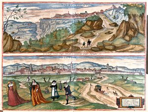 Acquapendente - Farvisi (Rome), Italie - dans "Civitates Orbis Terrarum" de Georg Braun, Cologne 1617 - Georg Braun