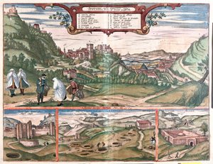 Alhambra - Monts des grottes de Masmoros - Grenade, Espagne - dans "Civitates Orbis Terrarum" de Georg Braun, Cologne 1617 - Georg Braun