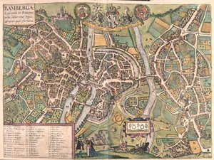 Bambergen, Allemagne - dans "Civitates Orbis Terrarum" de Georg Braun, Cologne 1617 - Georg Braun