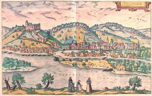 Bratislava, Slovaquie - dans "Civitates Orbis Terrarum" de Georg Braun, Cologne 1617 - Georg Braun