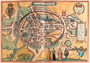 Canterbury, Angleterre - dans "Civitates Orbis Terrarum" de Georg Braun, Cologne 1617 - Georg Braun
