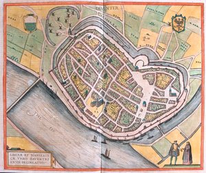 Deventer, Pays-Bas - dans "Civitates Orbis Terrarum" de Georg Braun, Cologne 1617 - Georg Braun