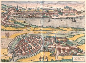 Flensburg - Itzehoe, Allemagne - dans "Civitates Orbis Terrarum" de Georg Braun, Cologne 1617 - Georg Braun