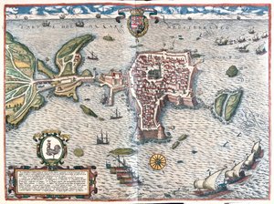 Gallipoli, Italie - dans "Civitates Orbis Terrarum" de Georg Braun, Cologne 1617 - Georg Braun