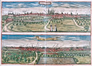 Hildescheim, Allemagne - dans "Civitates Orbis Terrarum" de Georg Braun, Cologne 1617 - Georg Braun