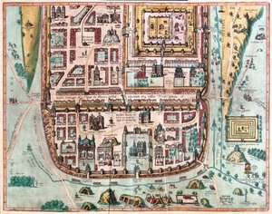 Jérusalem, Israël - dans "Civitates Orbis Terrarum" de Georg Braun, Cologne 1617