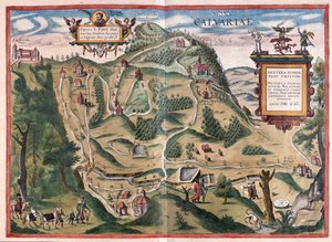 Kalwarya Zebrzydowka (sud-est de Cracovie), Pologne - dans "Civitates Orbis Terrarum" de Georg Braun, Cologne 1617 - Georg Braun