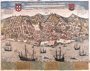Lisbonne, Portugal - dans "Civitates Orbis Terrarum" de Georg Braun, Cologne 1617 - Georg Braun