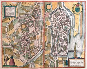 Nevers, France, dans "Civitates Orbis Terrarum" de Georg Braun, Cologne 1617 - Georg Braun
