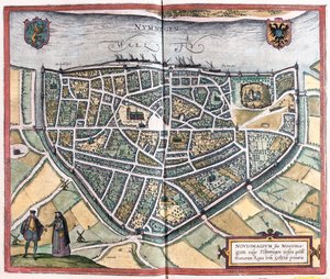 Nijmegen - Pays-Bas, dans "Civitates Orbis Terrarum" de Georg Braun, Cologne 1617 - Georg Braun