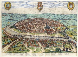 Plan et vue de Séville, 1579-1590