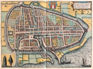 Rotterdam, Pays-Bas - dans "Civitates Orbis Terrarum" de Georg Braun, Cologne 1617 - Georg Braun