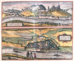 Saarburg, Pfalzel, Allemagne - dans "Civitates Orbis Terrarum" de Georg Braun, Cologne 1617