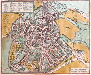 Vicenza, Italie - dans "Civitates Orbis Terrarum" de Georg Braun, Cologne 1617
