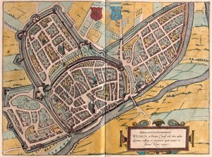 Wesel, en Rhénanie-du-Nord-Westphalie, Allemagne - dans "Civitates Orbis Terrarum" de Georg Braun, Cologne 1617 - Georg Braun