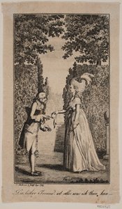 Illustration avec dame et monsieur dans un parc - Georg Christian Schule