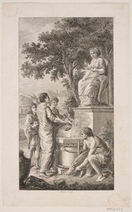Illustration avec scène de sacrifice - Georg Christian Schule