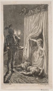 Illustration avec scène de chambre