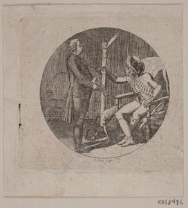 Vignette avec prêtre et vieil homme - Georg Christian Schule