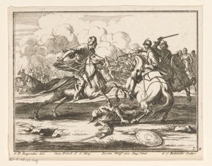 Combat de cavaliers contre les Ottomans - Georg Conrad Bodenehr