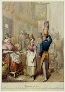 Tableau de Paris : rue Montorgueil et café-restaurant Le Rocher de Cancale