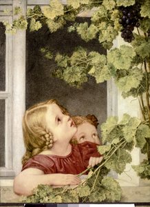 Enfant à la fenêtre. vers 1843. (huile sur toile) - Georg Friedrich Kersting