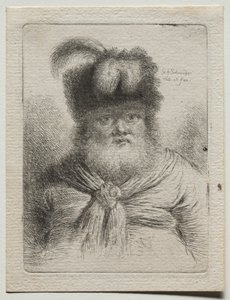 Vieil homme avec un chapeau de fourrure - Georg Friedrich Schmidt