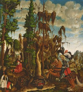 Saint Georges sauvant la princesse du dragon, 1520 - Georg Lemberger