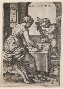 Arithmetria, de la série "Les arts libéraux", vers 1541 (gravure)