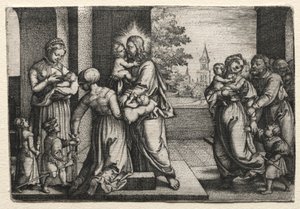 Le Christ avec les petits enfants, vers 1548 - Georg Pencz