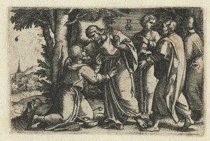 Le Christ guérit un lépreux (Vie du Christ, série) - Georg Pencz