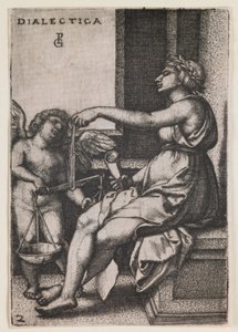Dialectica, de la série "Les arts libéraux", vers 1541 (gravure) - Georg Pencz