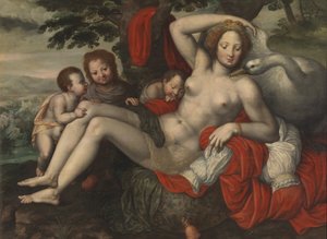 Léda et le cygne, milieu du 16e siècle - Georg Pencz