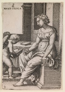 Rhetorica, de la série "Les arts libéraux", vers 1541 (gravure) - Georg Pencz