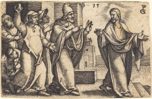 Les pharisiens veulent lapider le Christ - Georg Pencz
