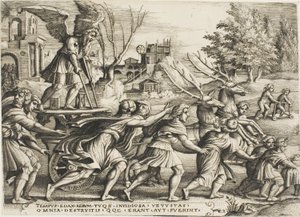 Le triomphe du temps, planche quatre des Triomphes de Pétrarque