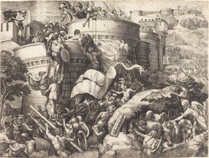 La prise de Carthagène - Georg Pencz after Giulio Romano