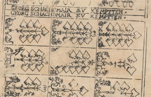 Feuille de cartes à jouer, 1575-1600 - Georg Schachomair