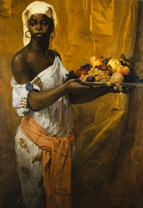 Une femme noire tenant un plateau de fruits - Georg Vilhelm Pauli