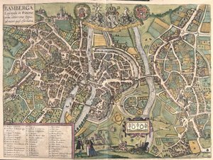 Bambergen (Allemagne) (gravure) - Georg Braun and Hogenberg Franz