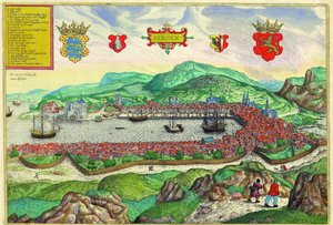 Bergen, Norvège - Georg and Hogenberg Franz (1535 90) Braun