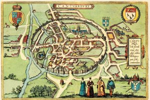 Canterbury, Angleterre - Georg and Hogenberg Franz (1535 90) Braun