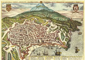 Catane, Sicile, Italie - Georg and Hogenberg Franz (1535 90) Braun