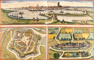 Dunkerque, Gravelines, Bourbourg, France - Georg and Hogenberg Franz (1535 90) Braun