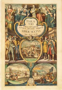 Frontispice du volume VI, du Civitates Orbis Terrarum par Georg Braun