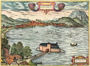Gmunden, Autriche - Georg and Hogenberg Franz (1535 90) Braun