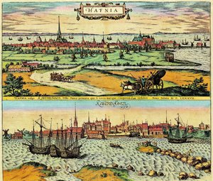 Hafnia/Kobenhavn, Danemark - Georg Braun and Hogenberg Franz
