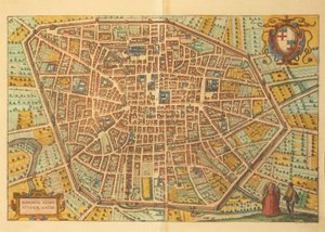 Carte de Bologne de Civitates Orbis Terrarum par Georg Braun