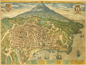 Carte de Catane de Civitates Orbis Terrarum par Georg Braun