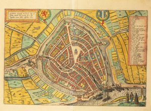 Carte de Gouda du Civitates Orbis Terrarum par Georg Braun